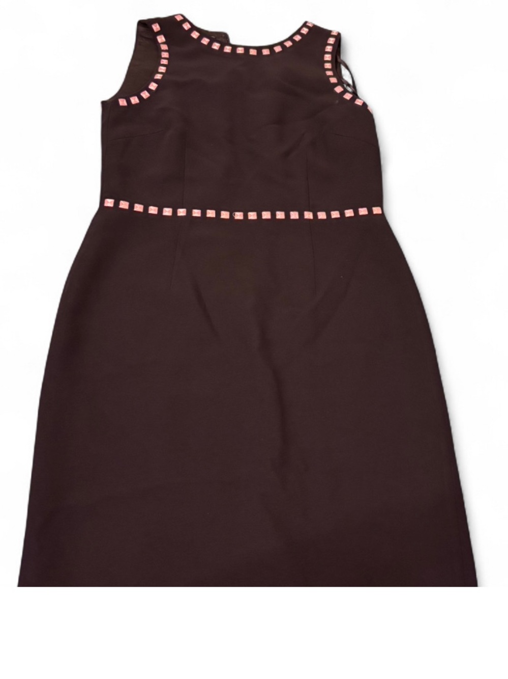 VINTAGE 90s Spenser Jeremy Black Mini Dress with Pink Square Embroidery
